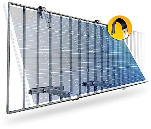 Solaris Halterung für Balkonkraftwerk - Photovoltaik Halterung aus Aluminium mit verstellbarem Winkel - Solarmodul Halterung zur Befestigung an Gitterbalkonen, mit Gummischutz