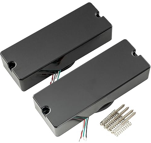 Artec MDC5 Keramik Bass Soapbar Tonabnehmer Pickups Set 14,4K für 5-Saiter E-Bass, Schwarz