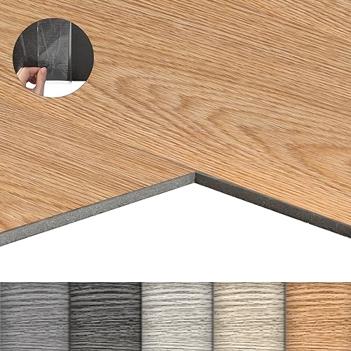 LZQ Pavimento in PVC autoadesivo con effetto legno, 72 piastrelle in vinile, 10,04 m², autoadesive, per pavimenti in piastrelle, resistenti all'usura, impermeabili, per soggiorno, cucina, rovere