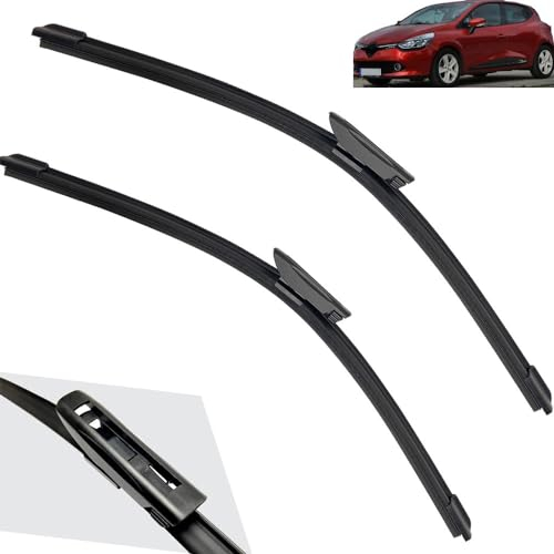 Limpiaparabrisas delanteros compatible con Renault Clio 4 2012-2018, limpiaparabrisas, ventana limpia, cepillos de lluvia para coche, 26 + 14