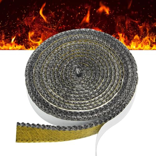 Widen Flat Stove Rope Length 2.5m x Width 20mm x Thickness 3mm Self Adhesive Black Fire Rope for Stove Glass