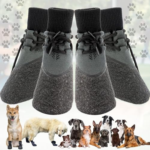 Brateuanoii Hundeschuhe Pfotenschutz, Pfotenschutz Hund, Anti-Rutsch Socken Für Hunde, Wasserdicht Hundeschuhe Für Kleine, Mittlere Und Große Hunde, Sport Im Freien