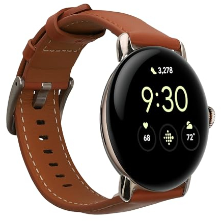 kwmobile Armband kompatibel mit Google Pixel Watch 3 41mm / Pixel Watch 2 / Pixel Watch 1 - Echtleder Fitnesstracker Sportarmband Band