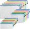 Dokumententasche A3+A4+A5, 15 Stücke Dokumentenmappe PVC Zip Mappe Mesh Beutel mit Reißverschluss für Büro, Papier, Kosmetika und Reisezubehör, Ordnungsmappen für Erwachsene Kinder Studenten