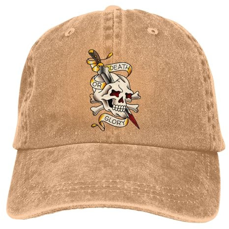 WVVCXCC Baseballkappe Unisex und modisch Salty-Dog L Death Or Glory Totenkopf Baseballkappe Männer American Traditional Caps Farben Frauen Sommer Snapback Caps Sport Outdoor-Geschenke