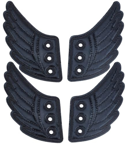 GORGECRAFT 2 Paar Schuhflügel-Anhänger Schwarze Schuhflügel Glänzende Anhänger Attraktives Engelstuch Mit Filzschuh-Dekorationen Spitze In Flügeln Engel Für Täglichen Kollokation Rollschuh-Sneaker