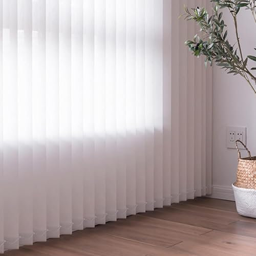 YUJIANHUAA Lamellenvorhang Verdunkelungsjalousie,Raumverdunkelnd Komplettset Vertikaljalousie,in 7 Farben und vielen Grössen,98mm Lamellen,Schiebevorhang,Breite×Höhe (130cm x 200cm,White)