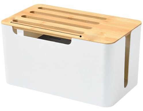 Serenitison Routeur WiFi Boîte de Rangement,Boîte de Rangement pour câbles avec Couvercle,Etagere pour decodeur,Meuble Box Internet,pour Cacher Les Cordons et la Bande d'alimentation,31 * 18 * 16.5cm