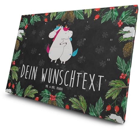 Mr. & Mrs. Panda Personalisierter Tee Adventskalender Einhörner Umarmen - Personalisierte Geschenke, Liebe, Freundin, Familie, Unicorn, Einhorn, Schwester