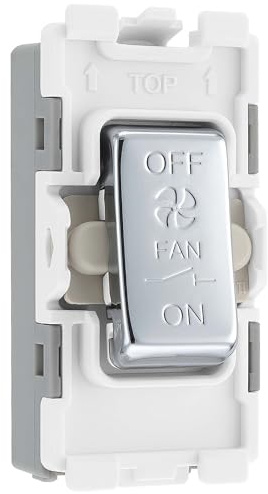 BG RPC15 Polished Chrome 3 Pole Fan Isolator Grid Switch