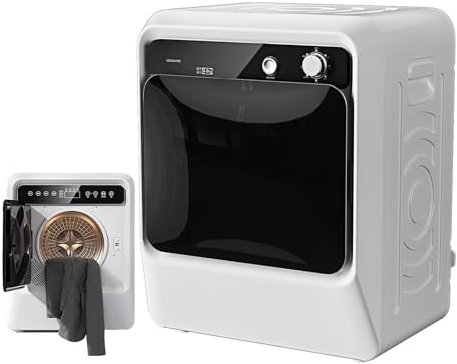dosiwlatever Sèche-Linge à Tambour 4 kg 1 000 W, avec cuve en Acier Inoxydable/écran Tactile LCD Intelligent, sèche-Linge électrique pour Appartement, buanderie, Camping-Car (Blanc)