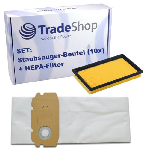 Trade-Shop SET: Vlies Staubsauger-Beutel (10 Stück) + Feinstaubfilter kompatibel mit Festool FIS-CTL Mini, FIS-CT Mini, CT/CTL/MINI/MIDI Absaugmobil