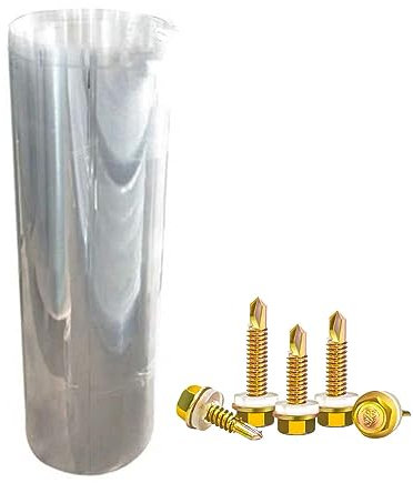 MARIYCH Klare Polycarbonat-Dachplatte, 1 x 2 m, transparente, wasserdichte Abdeckung für Carport und Gewächshaus, einfache Installation, anpassbares Design, inklusive Schrauben