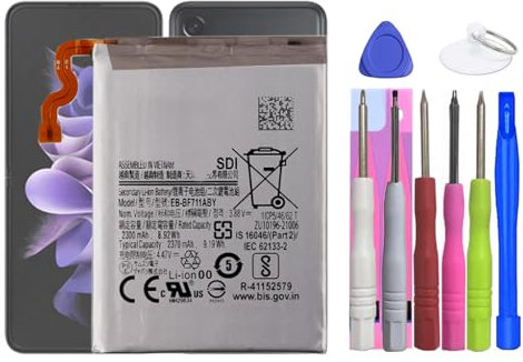 MUKUZI AKKU Compatible with Galaxy Z Flip3 Flip 3 5G SM-F711 Handy Smartphone Telefon (Replacement for EB-BF711ABY)