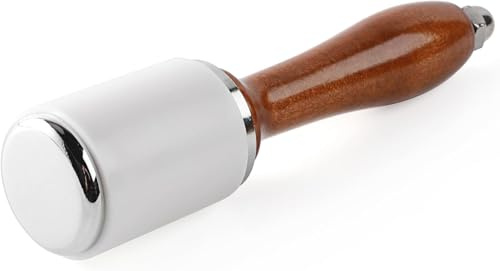 WUTA Lederhammer mit Holzgriff – Nylonhammer & Gummihammer für Lederwaren, Lederschnitzerei, Punzarbeit, Handwerksstanze, DIY Lederhandwerk