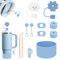 Stanley Cup Accessori Set,Set Di Accessori Stanley Cup,Stivale In Siliocne Stanley Cup,Riutilizzabile, Silicone Antipolvere Modelli Carini Adatto Per Accessori Stanley Da (Bleu)