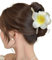 Grande pince à cheveux frangipanier pour femme, 13 cm, fleur blanche et jaune, accessoire de cheveux de style hawaïen, accessoire de cheveux pour le bain, le bureau, la maison, les voyages