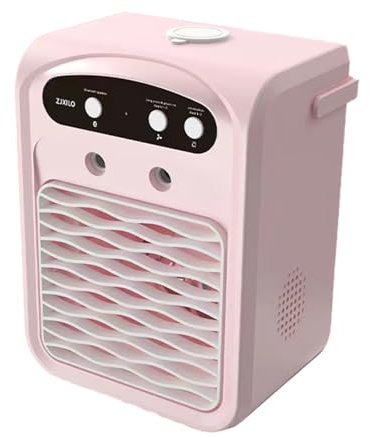 WNDUOKXH Enfriador de aire portátil con altavoz Bluetooth para casa, oficina, dormitorio, coche, humidificador ABS, aire acondicionado, pequeño ventilador eléctrico, rosa