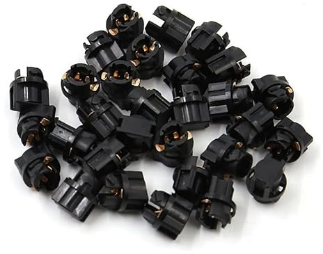 Aputoxz 30 Stück T5 Armaturenbrett-Messgerät, universal, schwarz, rund, Lampenfassung, Lampenfassungshalter