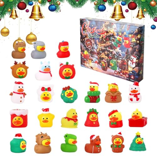 Lpoppcx Weihnachts Ente Adventskalender - Adventskalender Mit Bade-Spaß Als Partygeschenk | 24 Türchen Sammelfiguren Für Kinder Erwachsene Mädchen