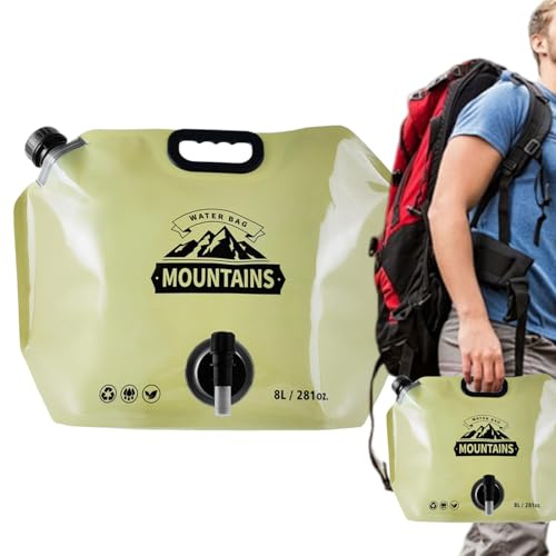Patifirst Sac De Stockage D Eau | Poche à Eau Pliable 8L - Poche Hydratation Robinet Réglable Anti-Fuite pour Randonnée Vélo Pique-Nique Voyage
