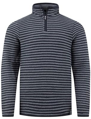 Weird Fish Shorling 1/4 Zip Striped Macaroni Sweatshirt. (Jumper/Sweater/Fleece)