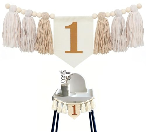 Eowppue 1. Geburtstag Junge Deko Banner Hochstuhl Deko 1 Jahr Baby Geburtstag Jungen Party Deko Vintage Stoff Blau Fotohintergrund Kinderzimmer Wand Fenster Tisch Dekoration Wiederverwendbar