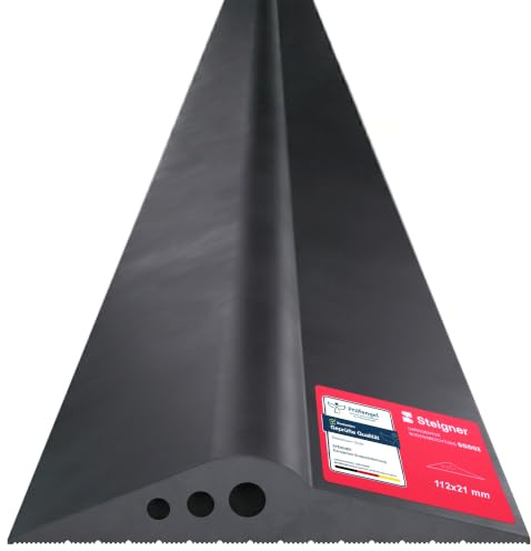 STEIGNER Seuil de garage 2,75m en EPDM noir 20mm x 112mm,SGD02 - Joint porte garage isolant pour différents types de portes – Seuil tempête, anti-courant d’air, isolation thermique, barrière d’eau