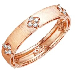 Damenring Rosegold 18K, Damenring für Mittelfinger mit 0,19 Ct Diamant Größe 53 (16.9)