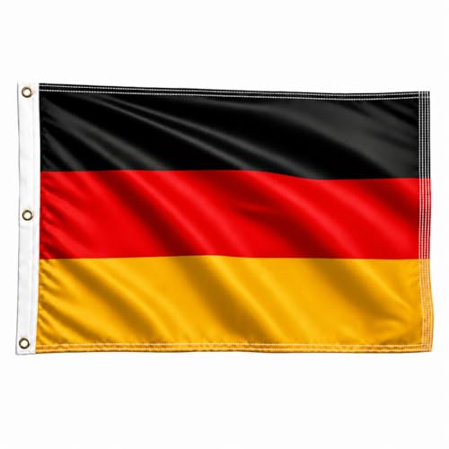 MYLUXY Premium Deutschland Flagge 150x250 cm XXL – Hochwertige Fahne aus 300D Polyester, 700g, wetterfest & UV-beständig – 4-fach genäht mit 3 Messingösen – Bundesflagge für Innen- & Außenbereich