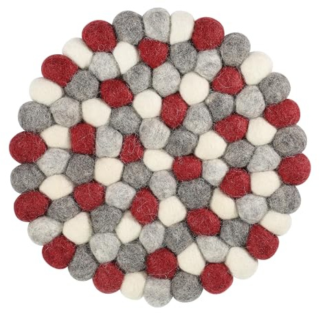 cilio Untersetzer Lana Ardesia rund, handgefertigter Wollfilz-Untersetzer aus Schafwolle, Ø 21 cm, Ardesia, hitzebeständig, waschbar, fair gehandelt aus Nepal, soziale Projekte