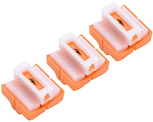 Taglierina Lame Sicura, NALCY Taglierina di Carta, 3 pezzi Lame di ricambio per Macchine tagliacarte con Protezione Automatica di Sicurezza Design per Taglierina di Carta A4, Arancione