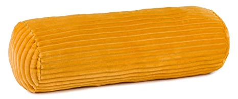 Gözze - Kuschelige Kissenrolle in Cord Optik, Ideal als Nackenstütze, 70 x 22 cm - Senf