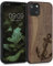 kwmobile Hülle kompatibel mit Apple iPhone 13 Hülle - Holz Case - Handy Cover - TPU Handyhülle in Dunkelbraun Anker Vintage