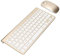 Bewinner Kabellose Tastatur Maus Kombination, Ultradünnes Computer Tastatur und Maus Set, Kompakte Tastatur für Laptop, 10 m Verbindung, Tragbare Tastatur für Computer, PC(Luxus golden)