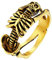 U7 Edelstahl Menschliches Skelett Schädel Ring 18k vergoldet Herren Gotik Punk Statement Ring Großer Totenschädel Fingerring Modeschmuck Accessoire für Männer Jungen(Ring Größe 72)