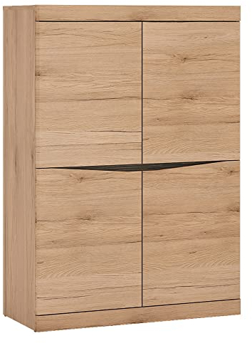 Highboard Anrichte Kommode Schrank 4 Türen grifflos 86x123x40 cm (BxHxT) in Eiche Nb. Wenge