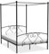 Festnight Himmelbett Gestell 160 x 200 cm Himmelbett Metall Metallbett Schwarz Bettgestell Metall Bettrahmen mit Lattenrost Modern Bett Jugendbett Schlafzimmerbett Schlafzimmermöbel