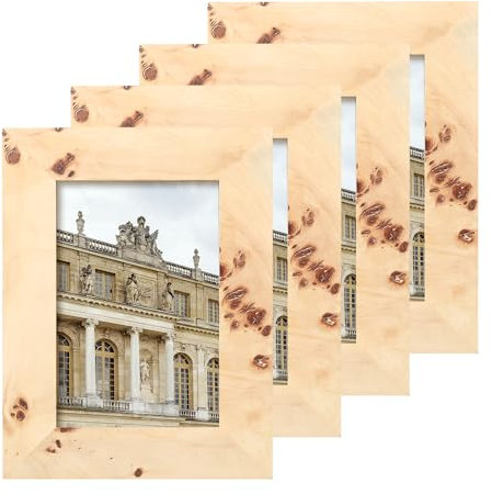 Concepts Bilderrahmen aus Wurzelholz, Naturholz-Finish, für Familienfotos, elegante Wanddekoration, Tischdekoration, 4 Stück