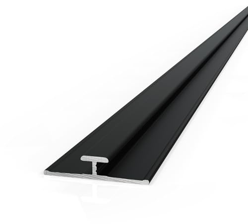 AUPROTEC Aluminium Profil Übergangsprofil Schwarz 200cm Alu Rückwand Verbindungsprofil für 3mm Duschrückwände Wandverkleidung Profilleisten für Küchenrückwand