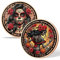 AtSKnSK Memento Mori Münze – Rosen Totenkopf Frauenmünze,Erinnerungsstück und Geschenk für Damen und Herren