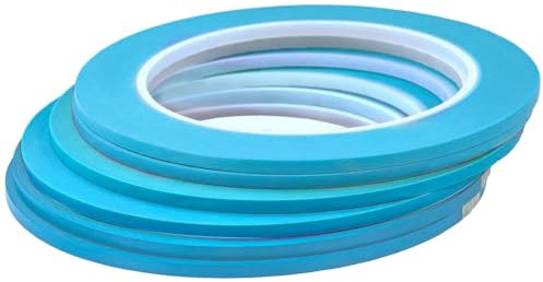 Kznifmk 6 Rollen Fine Line Tape Hochtemperaturbeständiges Vinyl Fineline Masking Tape Malerband Blau (1/8 6 Stück)