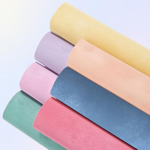 CALFOVERA 8 Farbige 33 x 20cm Weiches Wildleder Kunstleder mattiertes Wildlederimitat Wasserdichtes Farbenfrohes Lederimitat Für Bastelprojekte DIY Handtaschen Schleifen Haaraccess