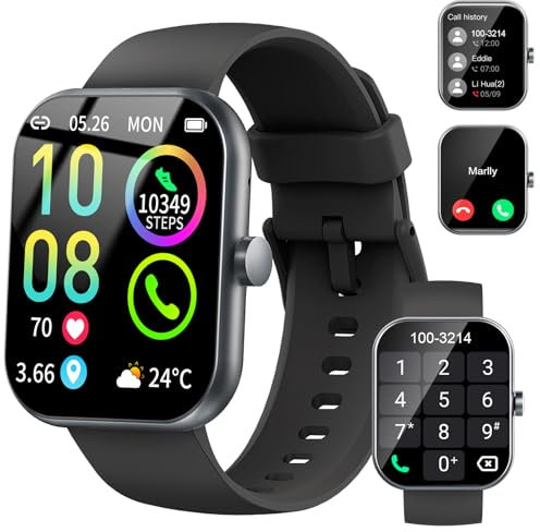 Jugeman Smartwatch Uomo Donna Chiamate Bluetooth, 1.96'' Orologio Smartwatch con Cardiofrequenzimetro/Contapassi/Sonno/SpO2, 113+ Sportive Smart Watch IP68 Impermeabile Fitness Tracker per iOS Android