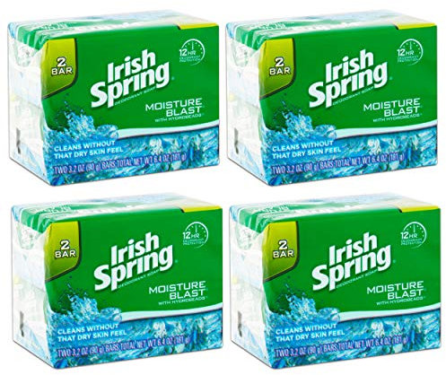 Irish Spring Deodorant Bar Soap Feuchtigkeits Explosion mit HydroBeads, 3,75 Unzen, 8 Bars