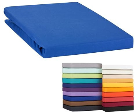 Moon Topper Spannbettlaken Boxspringbett Spannbetttuch Line Green 160g/m² Jersey -royalblau-180x200-200x220