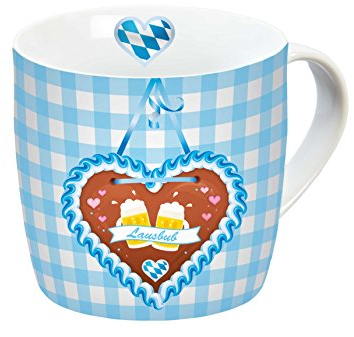 GEDALABELS Oktoberfest Lausbub Porzellantasse mit Henkel, blau/weiß, 11,5 x 9,5 x 9 cm | Tasse | Oktoberfest | Lausbub | Kaffeetasse | Teetasse