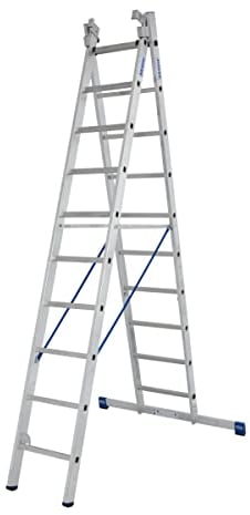 KRAUSE | Vielzweckleiter | 3-teilig | mit herausnehmbarem Leiterteil | 3 x 10 Sprossen