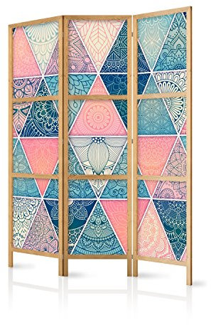 murando - Paravento da Interno 135x172 cm XXL Mandala 3 Pannelli Divisori Stampa Unilaterale su Tela in TNT Separe Divisorio per Ambienti Ufficio Paraventi Decorazioni Legno Elegante p-C-0009-z-b