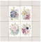 Fliesenaufkleber Aquarell Blumen Landhaus 15x20 cm Set 4teilig